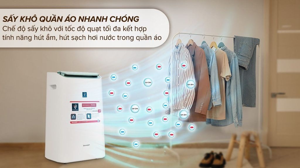 Máy hút ẩm Sharp DW-E16FA-W 16 lít