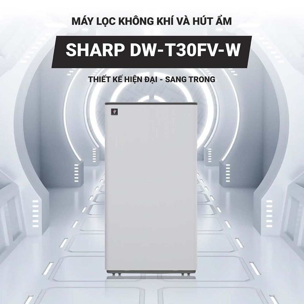Máy hút ẩm Sharp DW-T30FV-W / H kèm lọc không khí