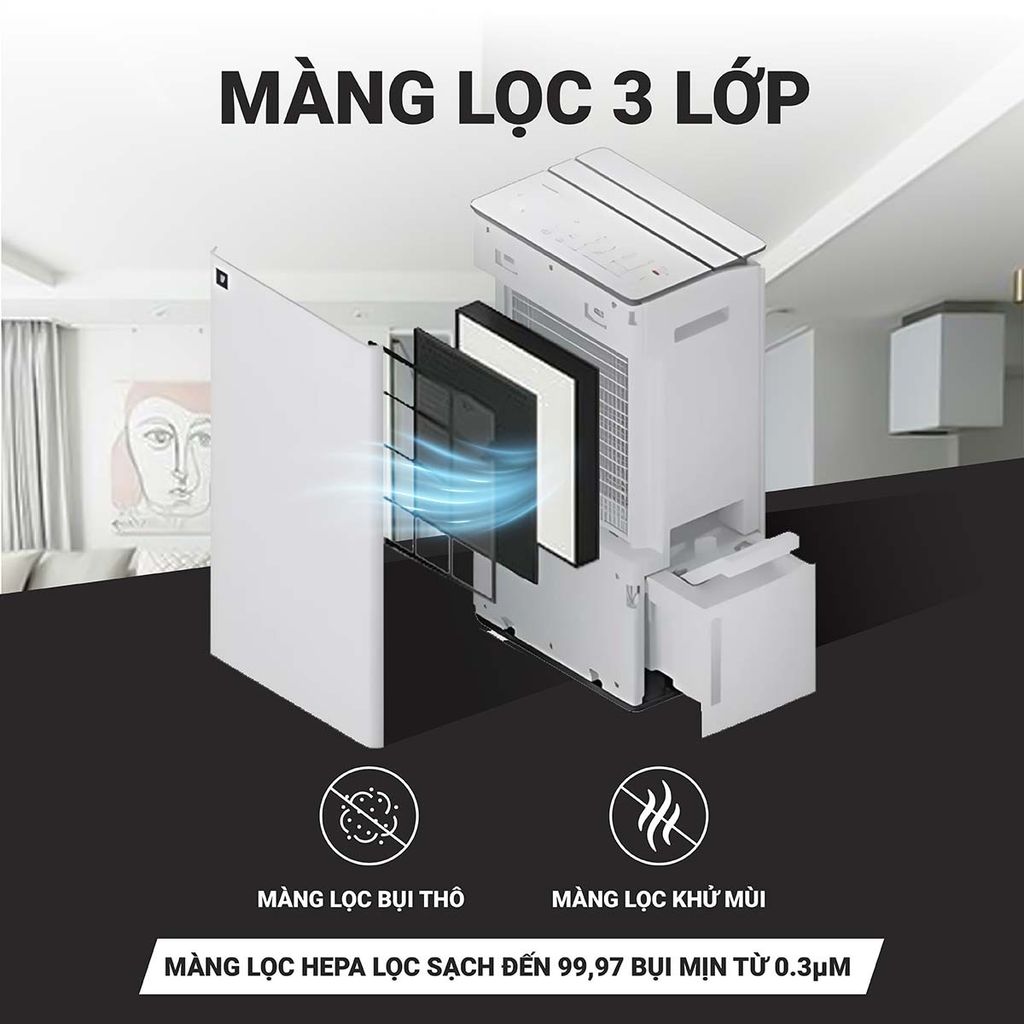 Máy hút ẩm Sharp DW-T30FV-W / H kèm lọc không khí