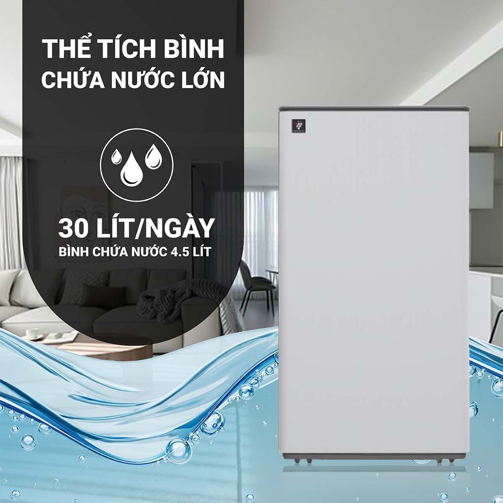 Máy hút ẩm Sharp DW-T30FV-W / H kèm lọc không khí