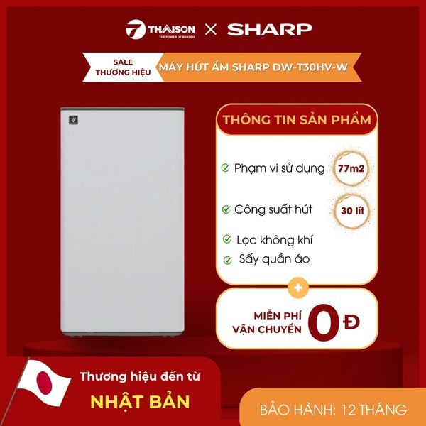 Máy hút ẩm Sharp DW-T30HV-W 30L