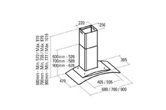 Máy hút mùi CATA C-Glass 700 áp tường