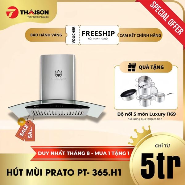 Máy hút mùi Prato PT-365.H1 kính cong