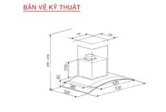 Máy hút mùi Prato PT-365.H2 kính cong