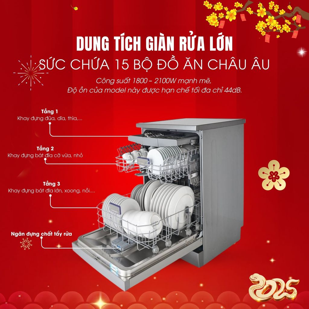 Máy rửa bát Beko BDFN36530XC rửa siêu sạch, sấy siêu khô