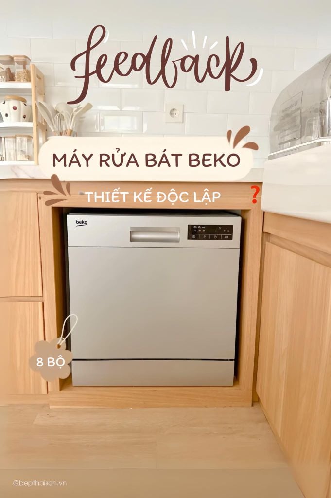 Máy rửa bát mini Beko 8 bộ DTC36810S thiết kế để bàn