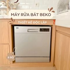 Máy rửa bát mini Beko 8 bộ DTC36810S thiết kế để bàn