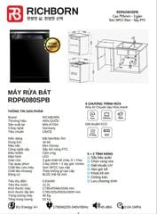 Máy rửa bát Richborn RDP6080SPB 16 bộ