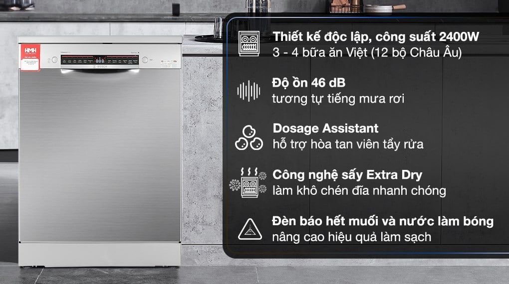 Máy rửa bát Bosch SMS4IVI01P Series 4 độc lập