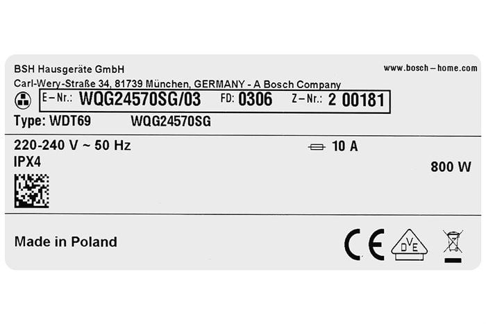 Máy sấy quần áo Bosch WQG24570SG Tụ hơi