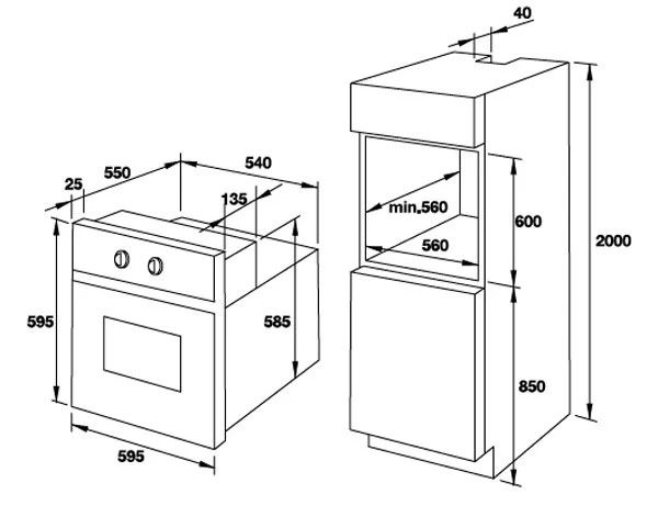 Lò nướng âm tủ Fagor F-Class 8H-185BSMA