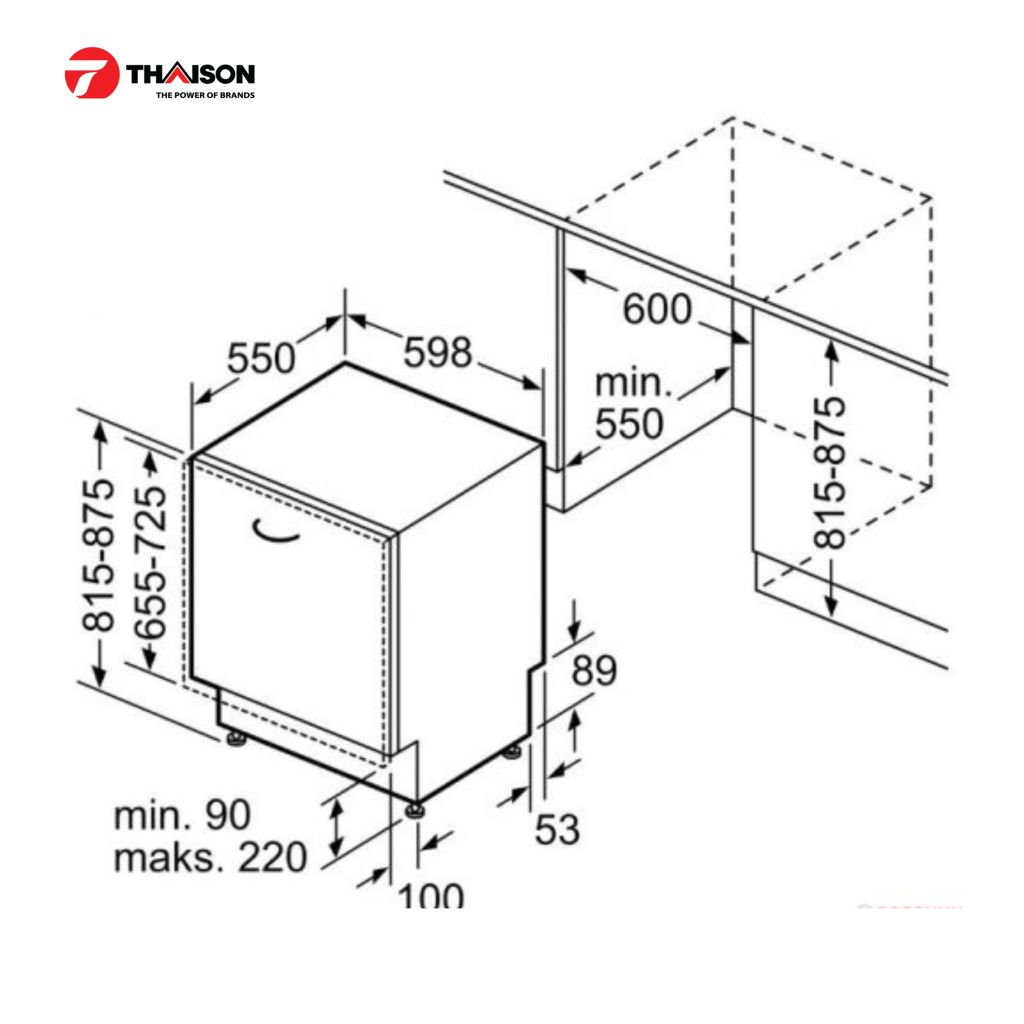 Máy rửa bát Bosch âm tủ SMV8YCX01E Series 8