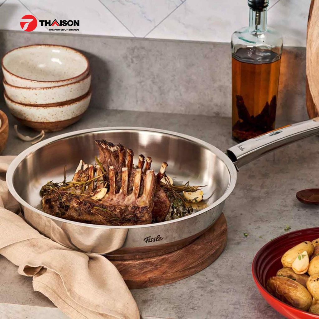 Chảo inox Fissler Steelux Pro 24/28cm - Inox 18/10