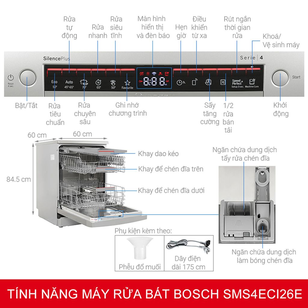 Máy rửa bát Bosch SMS4ECI26E Series 4