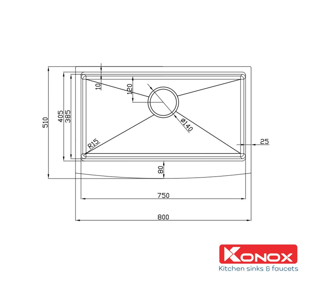 Chậu rửa bát Konox Workstation-Apron Sink KN8051AS Curve