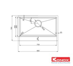 Chậu rửa bát Konox Workstation - Apron Sink KN8051AS Retta