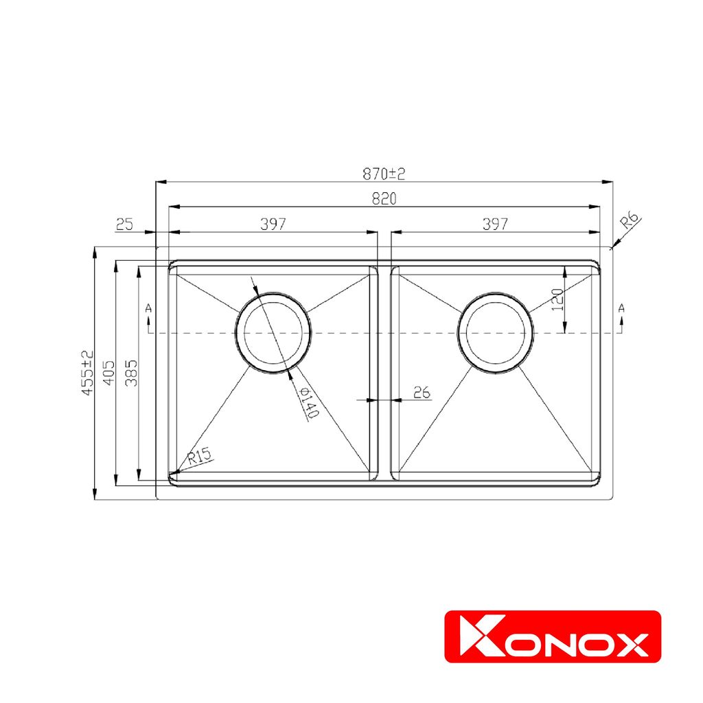 Chậu rửa bát Konox Workstation-Undermount Sink KN8745DUB