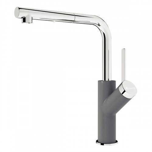 Vòi rửa bát rút dây Konox Artan Grey