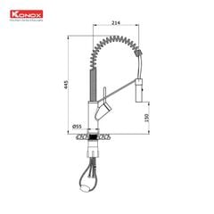 Vòi rửa bát rút dây Konox Gusta