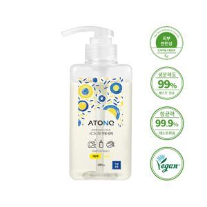 Chai Nước Rửa Bình Atono2 Thuần Chay Hương Chanh 480Gr
