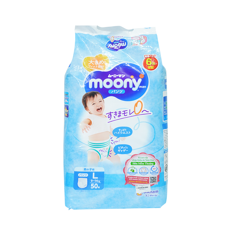 Tã Quần L Moony Blue 44M Trai