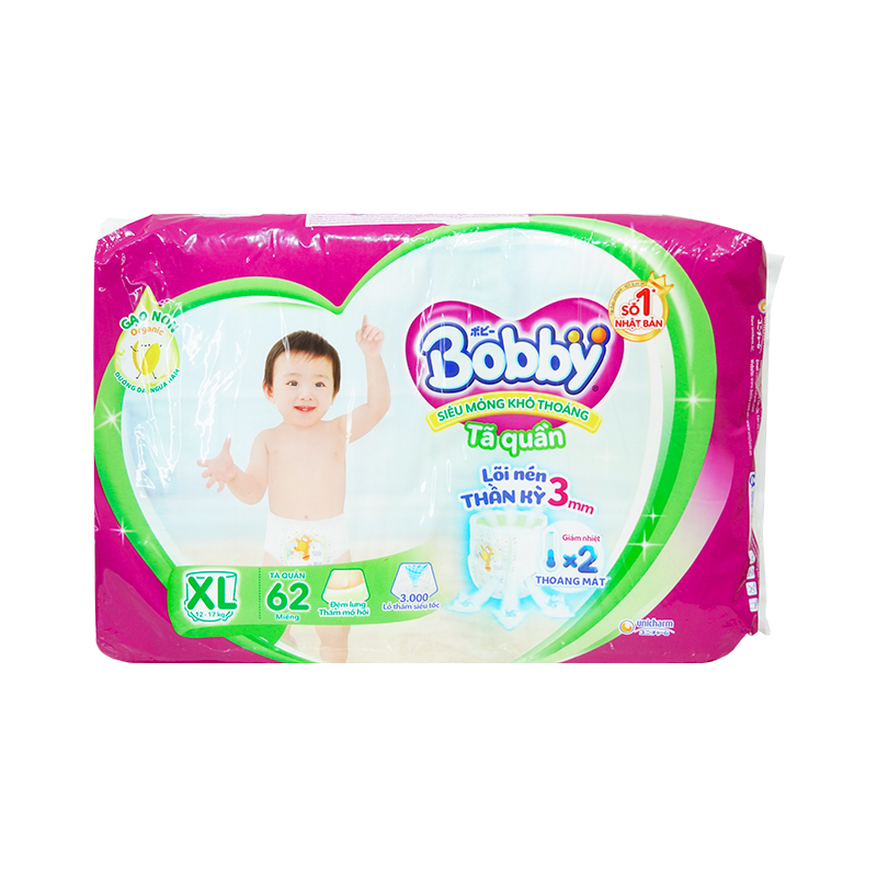 Tã Quần Bobby XL 62M
