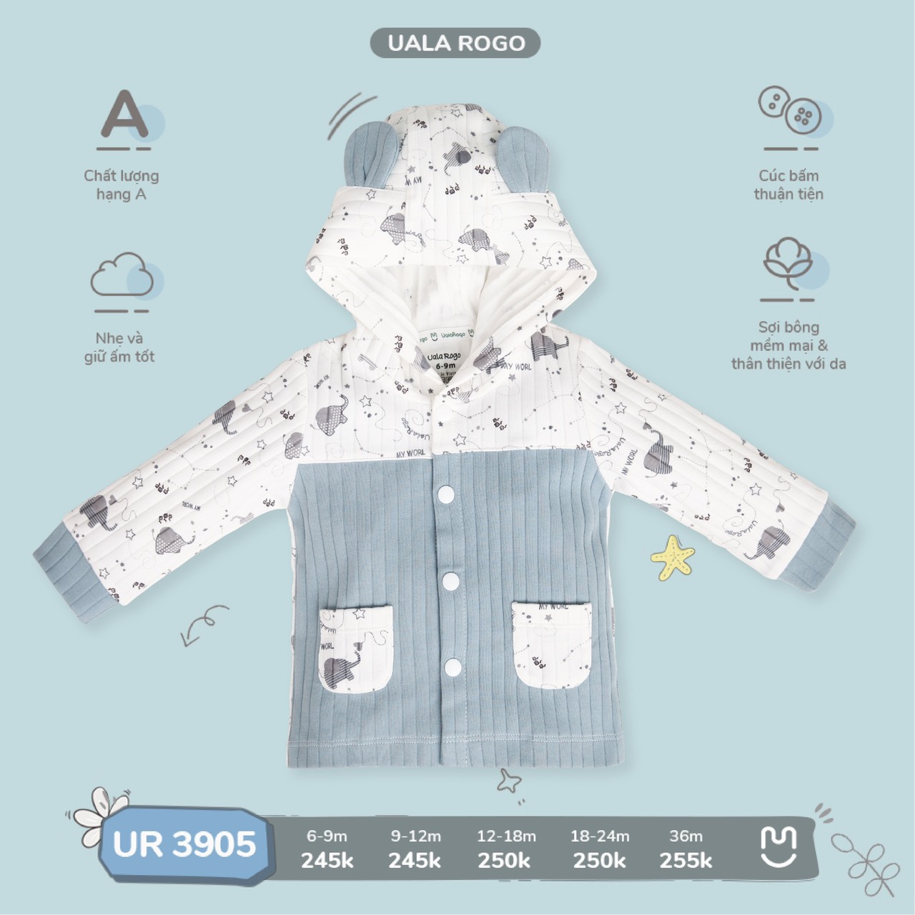 Áo Khoác Uala Rogo Sợi Bông Ur3905