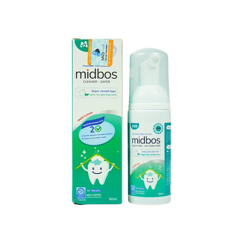 Kem Đánh Răng Midkid Midbos Dạng Bọt