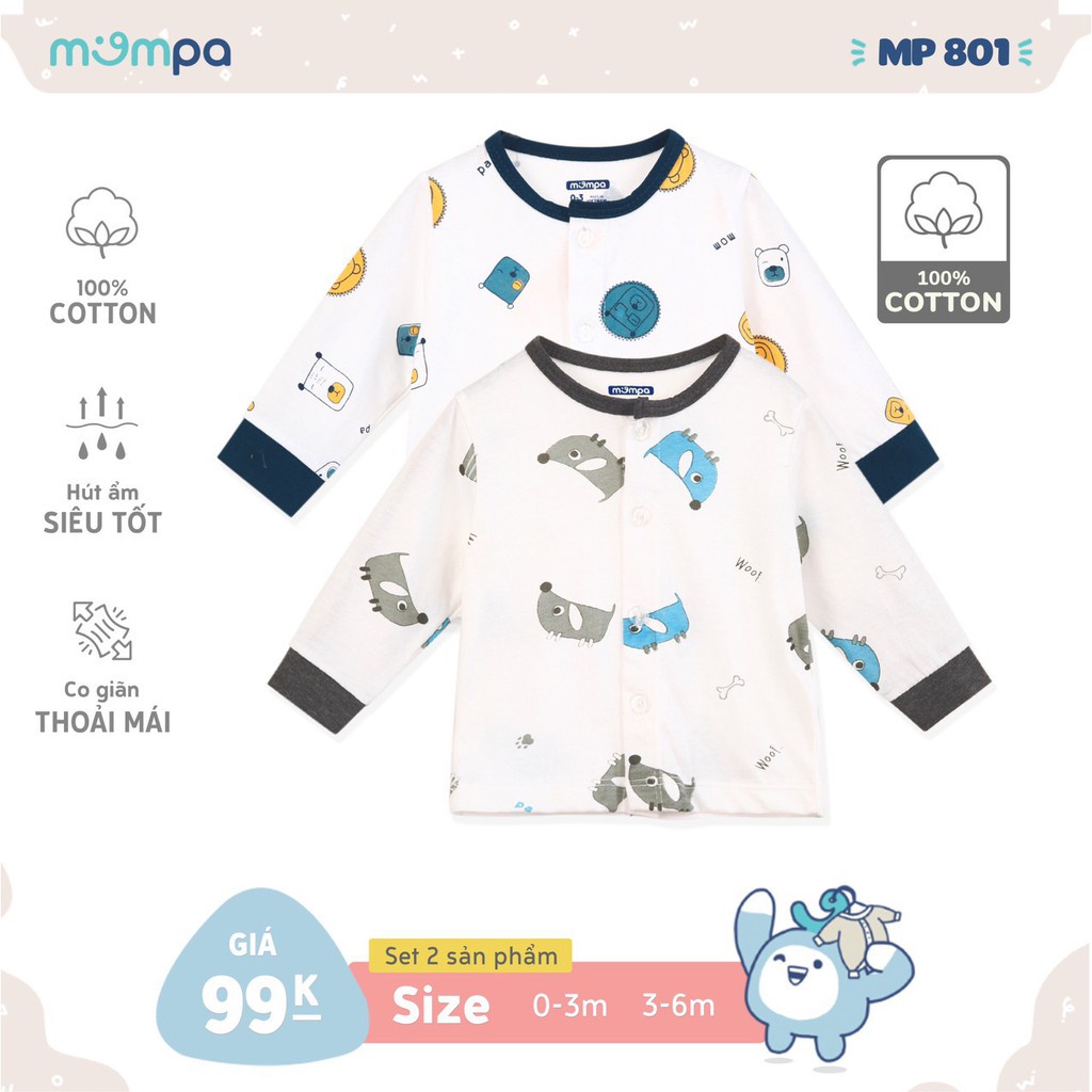 Áo TD Mompa Cotton Set 2 Áo Cài Giữa MP801