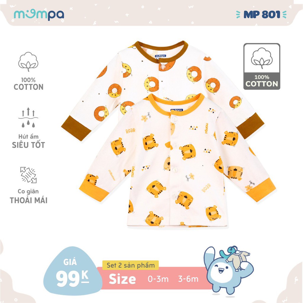 Áo TD Mompa Cotton Set 2 Áo Cài Giữa MP801