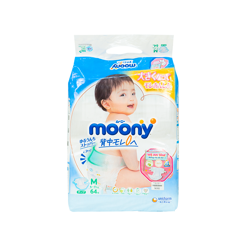 Tã Dán M Moony Blue 64M