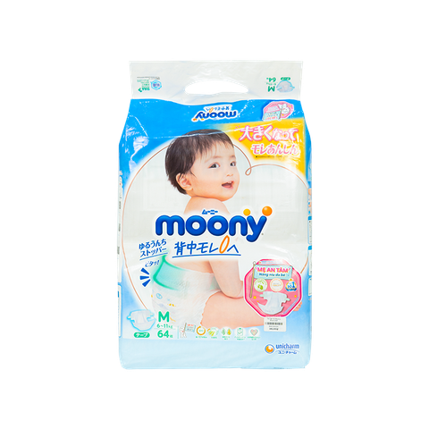 Tã Dán M Moony Blue 64M