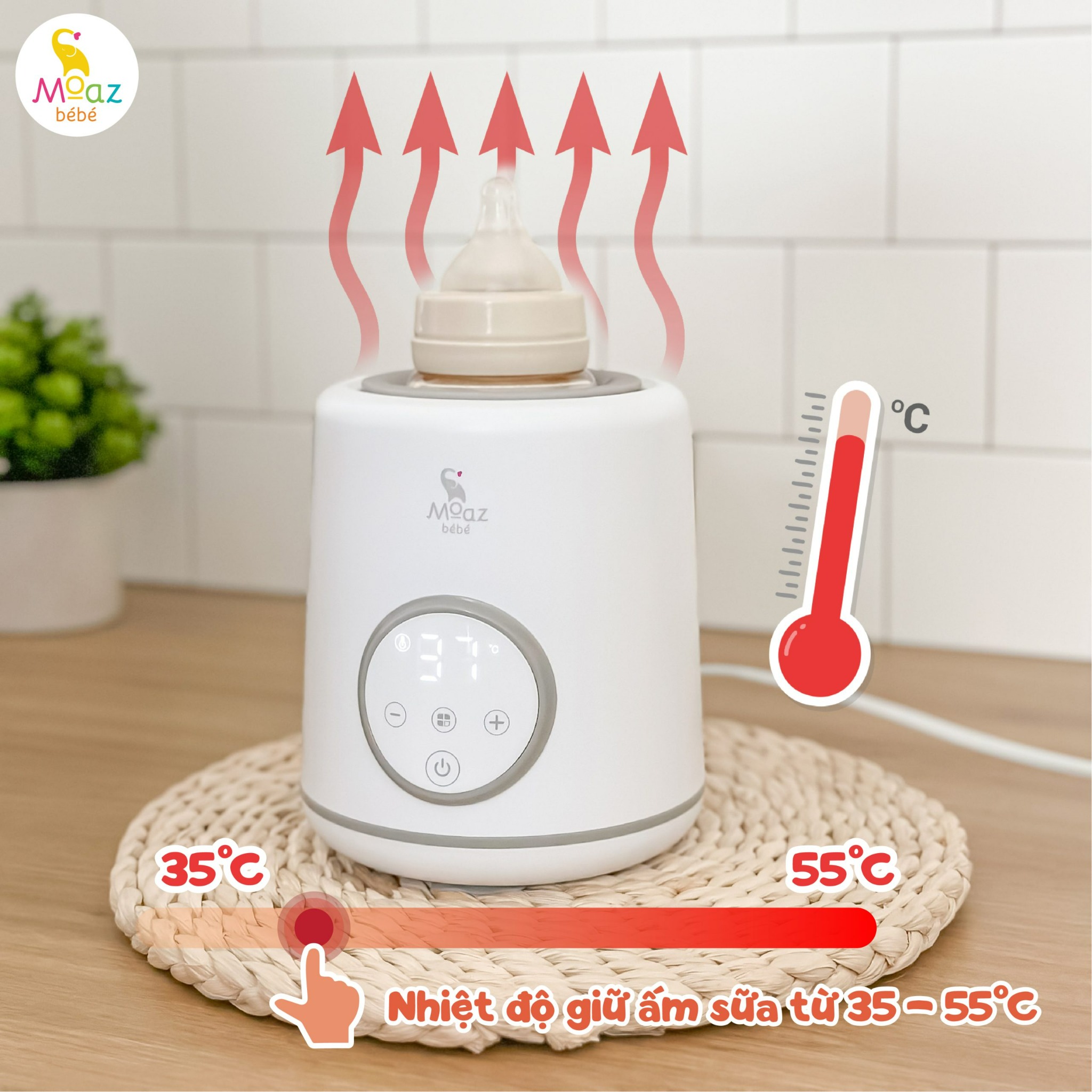 Máy Lắc Sữa Moaz Bebe & Giữ Ấm Mb079