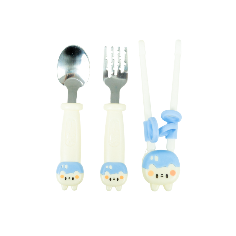 Set Thìa Barot + Dĩa + Đũa Hình Gấu
