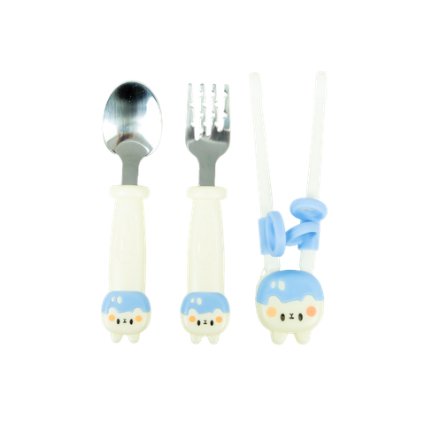 Set Thìa Barot + Dĩa + Đũa Hình Gấu