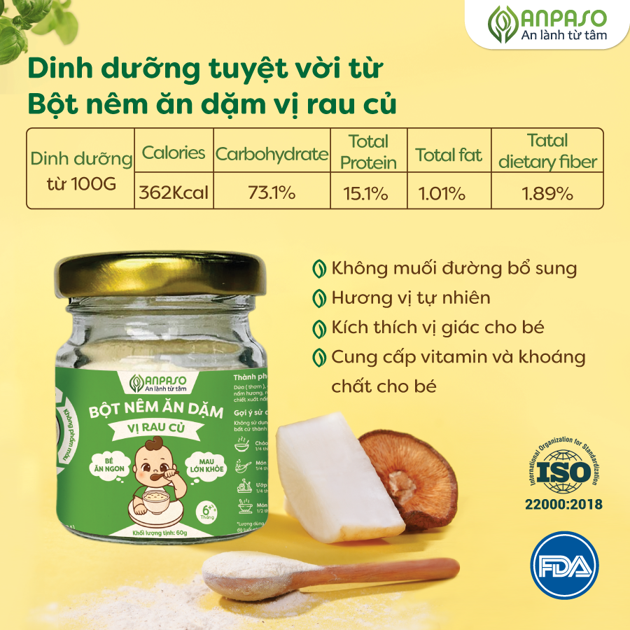 Bột Nêm Anpaso 60Gr Vị Rau Củ