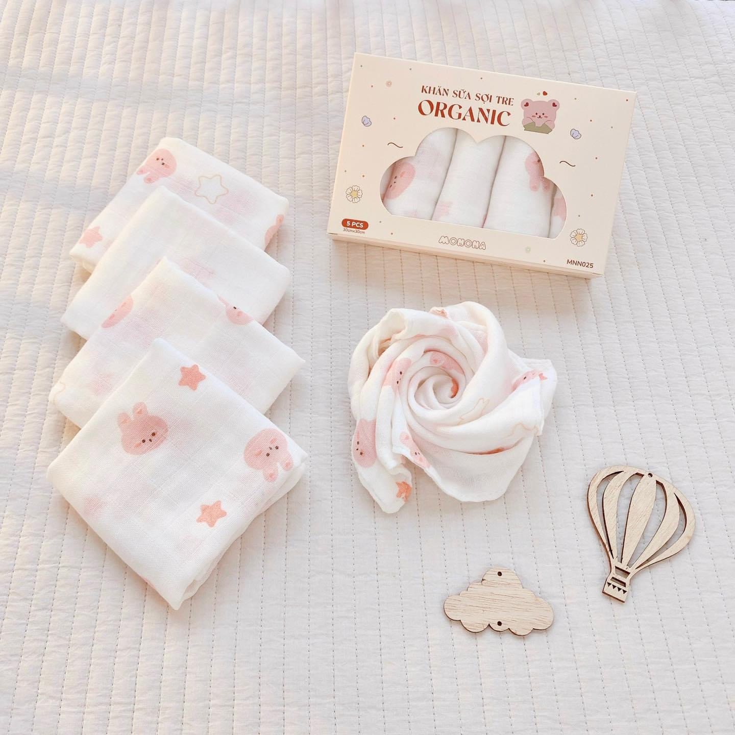 Khăn Sữa Tre Monona Set 5C 30*30Cm MN025
