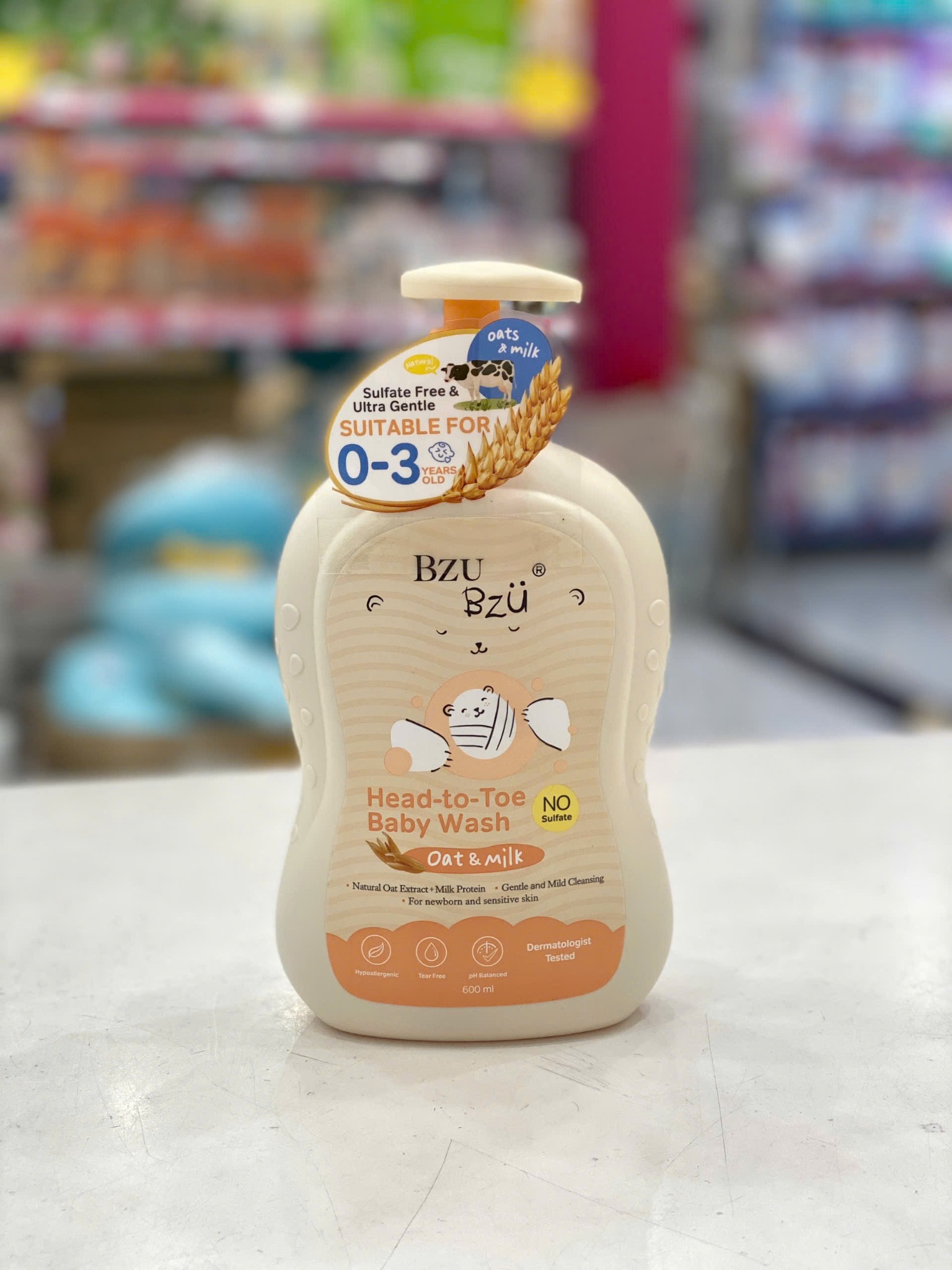 Tắm Gội Bzu Toàn Thân Hương Yến Mạch 600ML