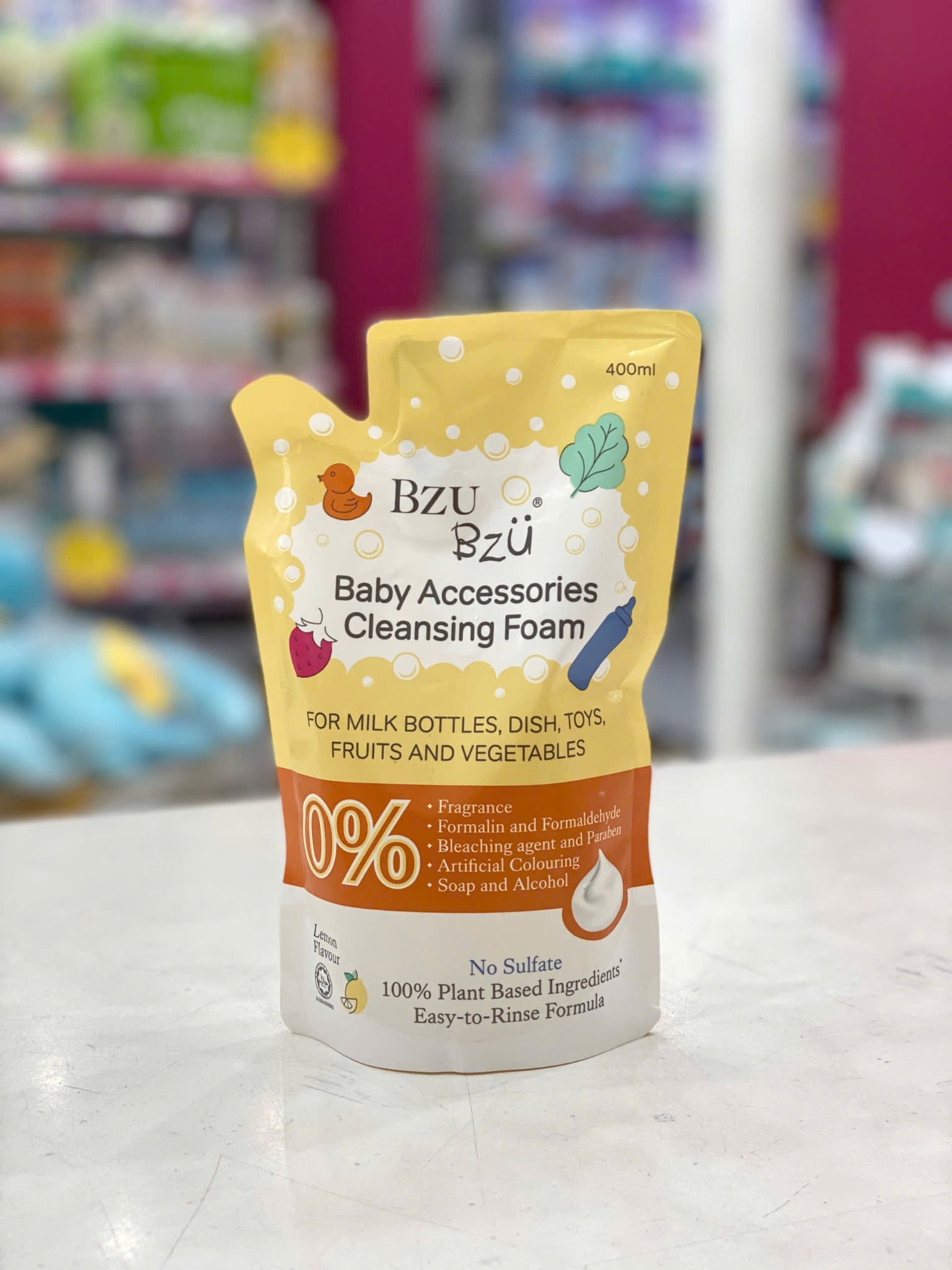 Túi Nước Rửa Bình Bzu Hương Chanh 400ML
