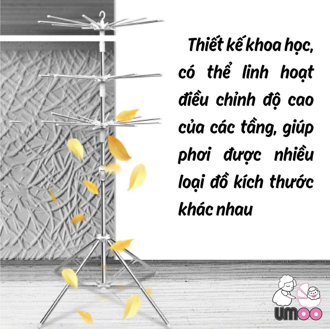 Cây Phơi Umoo Thép Hợp Kim 60 Kẹp