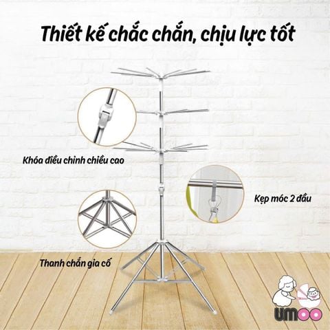 Cây Phơi Umoo Thép Hợp Kim 60 Kẹp