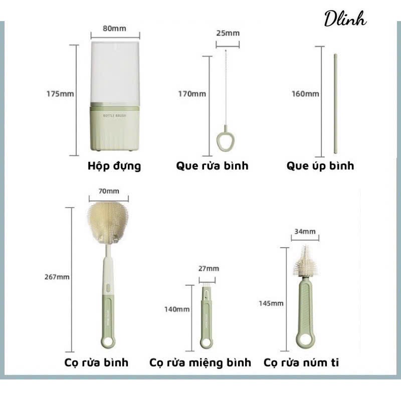 Bộ Rửa Bình OT Dáng Trụ Brush