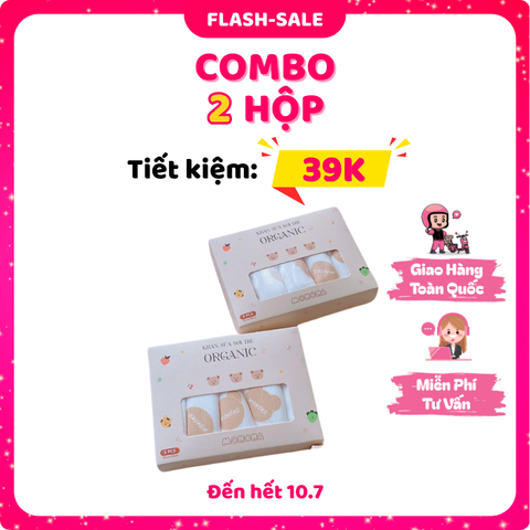 Combo 2 Khăn Sữa Tre Monona Set 5C 30*30Cm