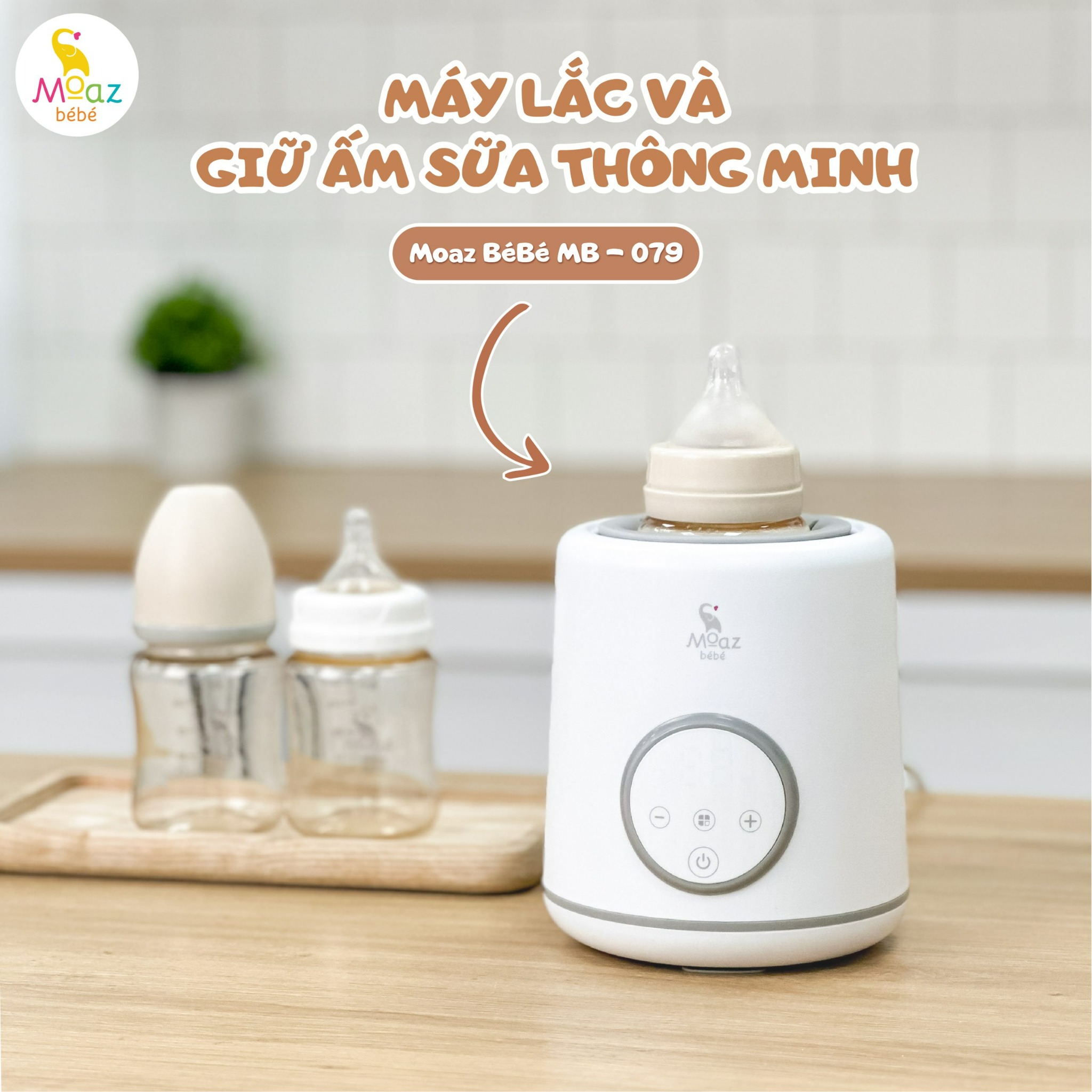 Máy Lắc Sữa Moaz Bebe & Giữ Ấm Mb079