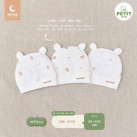 Nón Moon Tay Gấu Trắng Họa Tiết MGT03