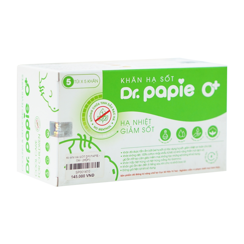 Khăn Lau Hạ Sốt Dr.Papie 0M+