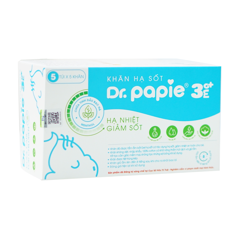 Khăn Lau Hạ Sốt Dr.Papie 3M+