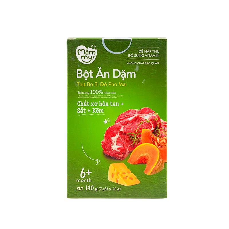 Bột Ăn Dặm Mămmy Bò Bí Đỏ Phô Mai