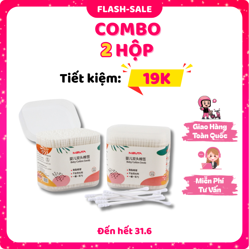 Combo 2 Tăm Bông Misuta 400 Cây