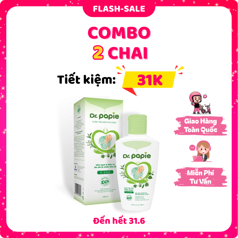 Combo 2 Tắm Gội Dr.Papie Thảo Dược
